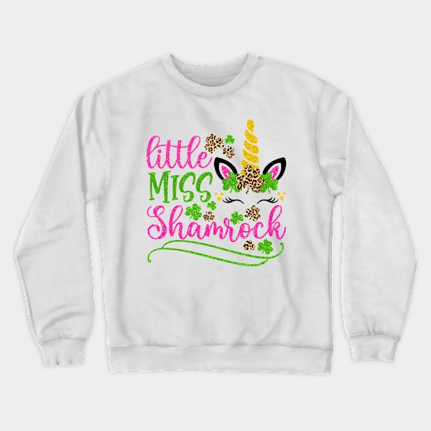 St Pattys Unicorn Girls Miss Shamrock Crewneck Sweatshirt by freakys